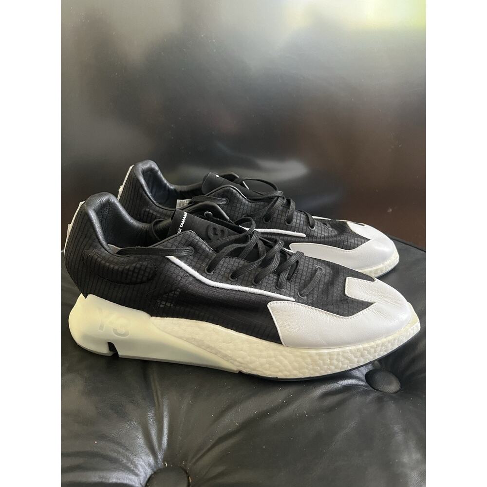 Y-3 Black/White Knit Fabric Makura Chunky Sneakers Size 12